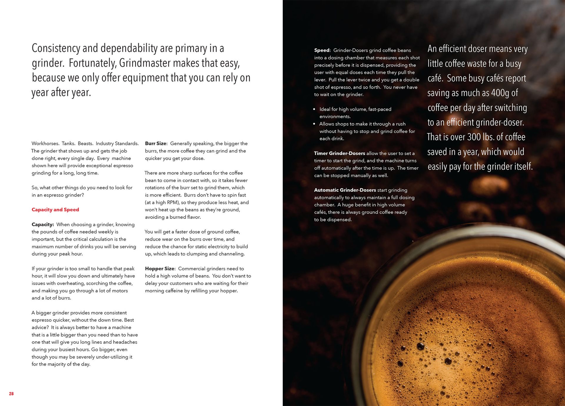 Grindmaster-Cecilware Espresso Broochure Sample Pages
